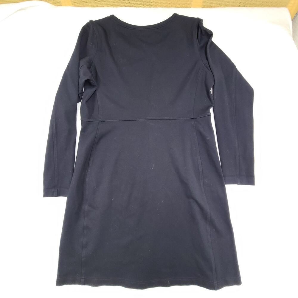 Duluth Trading Co. Women's Wearwithall Ponte Knit Dress Black Stretch Large - Picture 8 of 11